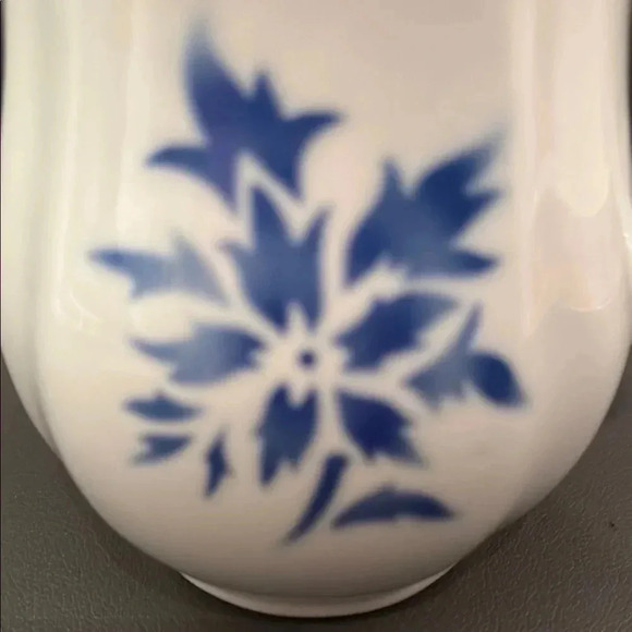 Arabia Blue and White Ceramic Pitcher with Floral Thistle Design - Picture 3 of 4